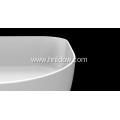 Rectangle solid surface white countertop basin